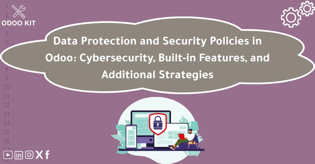 صورة تحتوي على عنوان المقال حول: " Master Data Security in Odoo with Robust Policies" مع عنصر بصري معبر