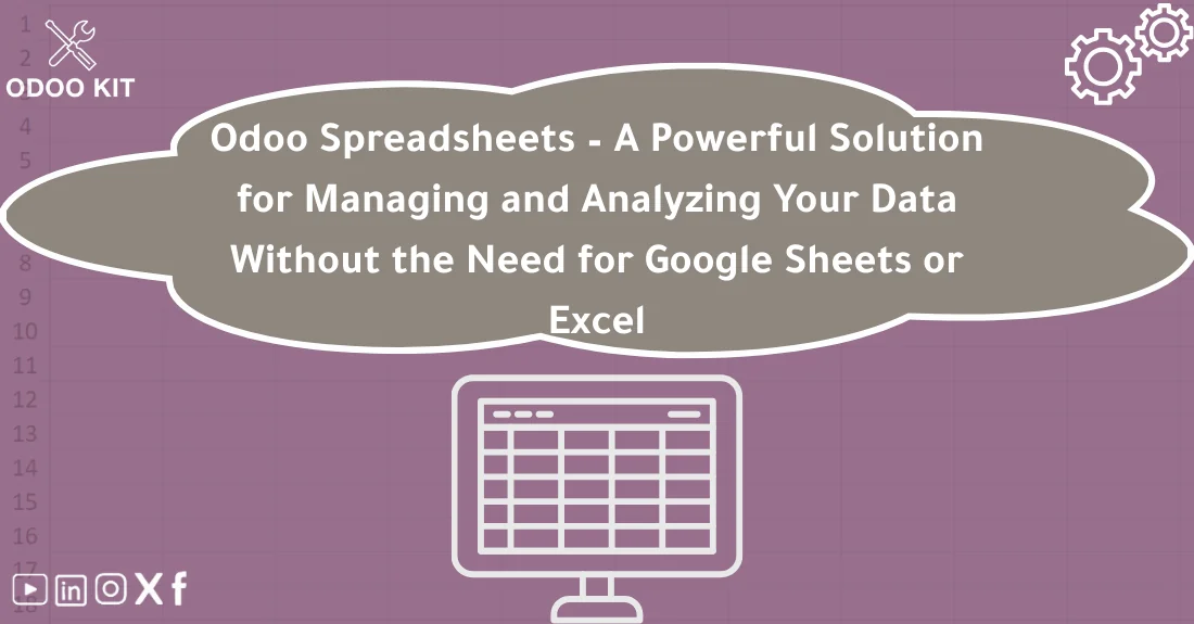 صورة تحتوي على عنوان المقال حول: " Odoo Spreadsheets: Your Smart Alternative to Excel" مع عنصر بصري معبر